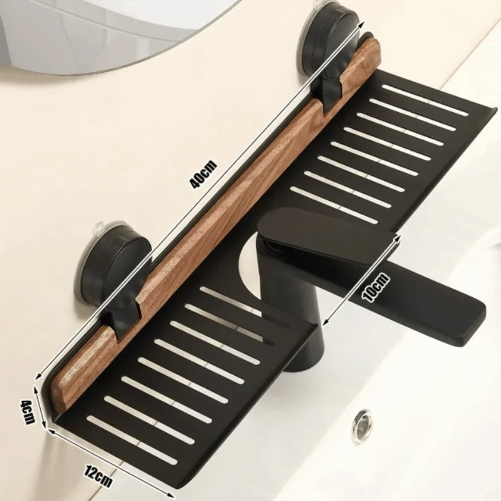 Bathroom Storage Rack No-Drill Suction Mount Open-Bottom Drainage