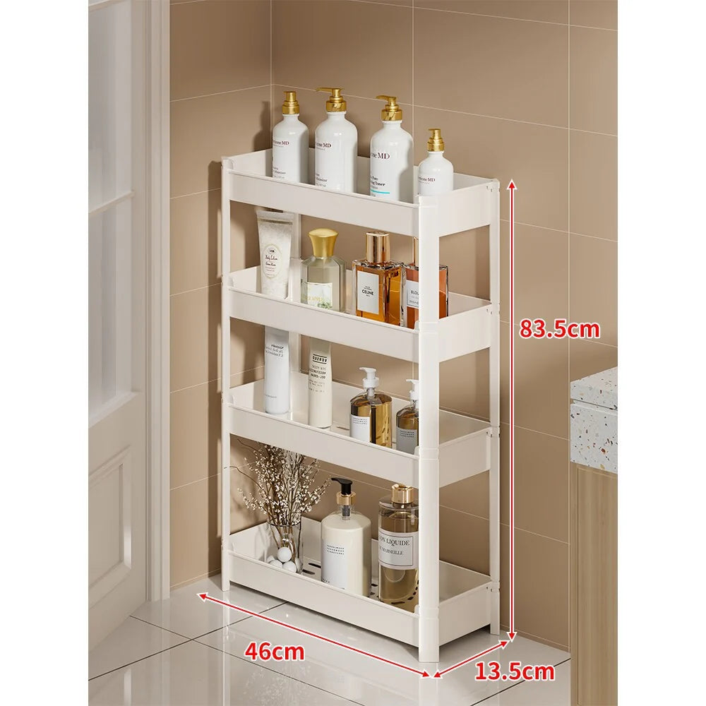 Bathroom Storage Shelf Slim 3-Tier Freestanding Plastic