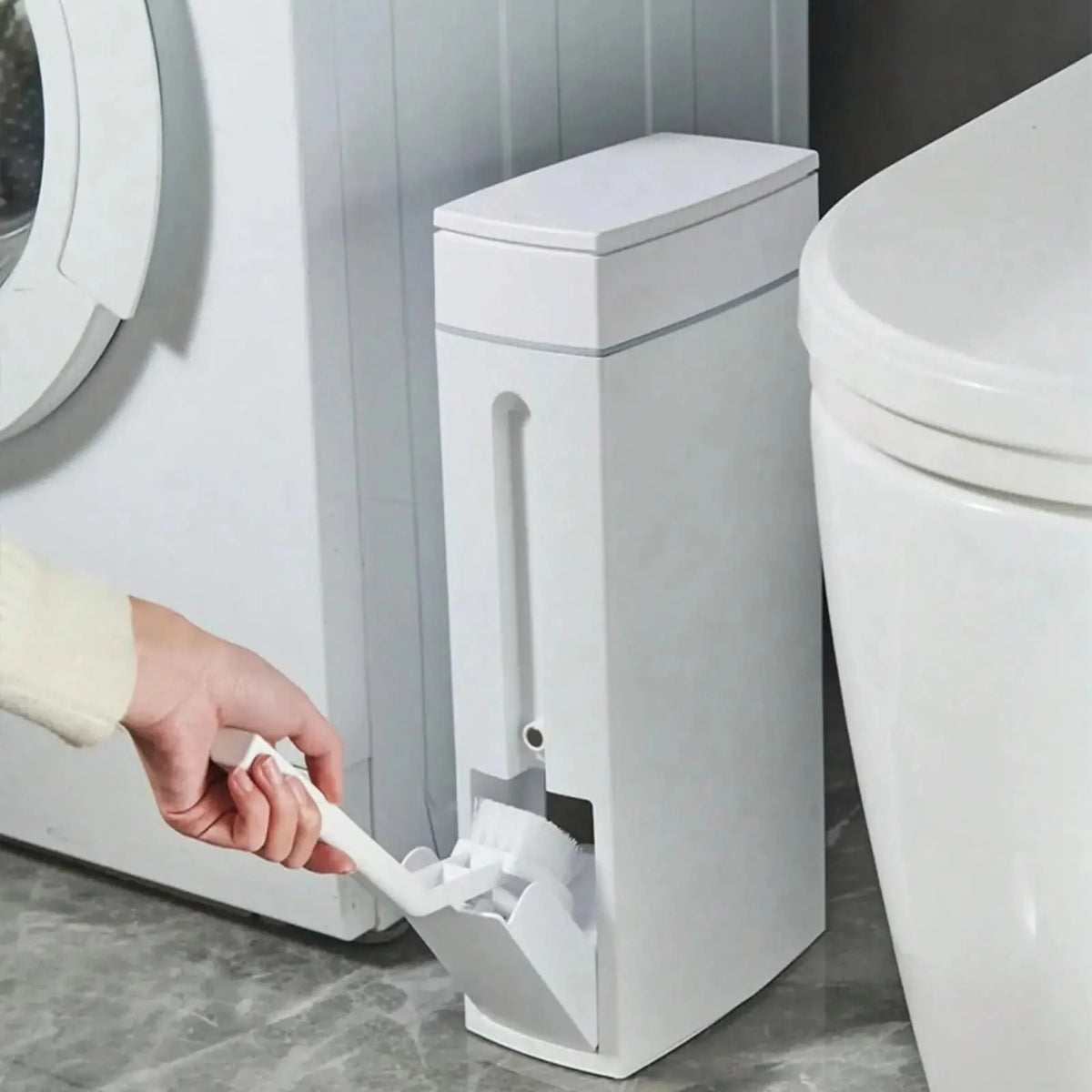 Bathroom Waste Bin & Toilet Brush Set Compact 4.5L
