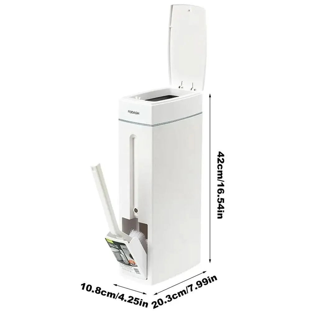 Bathroom Waste Bin & Toilet Brush Set Compact 4.5L