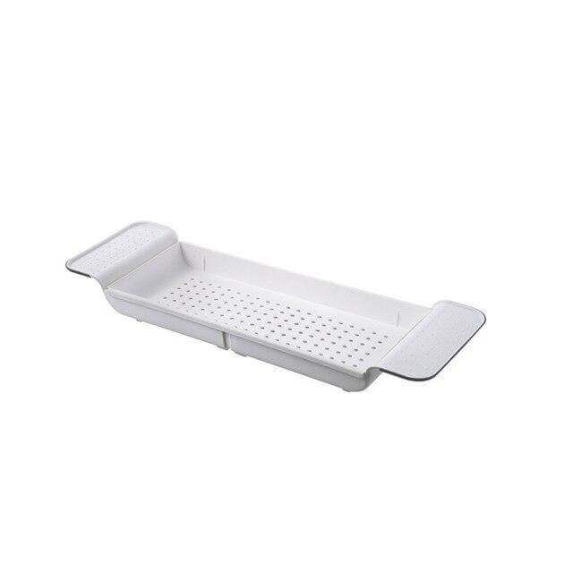 Bathtub Caddy Extendable Double-Layer Draining Shelf