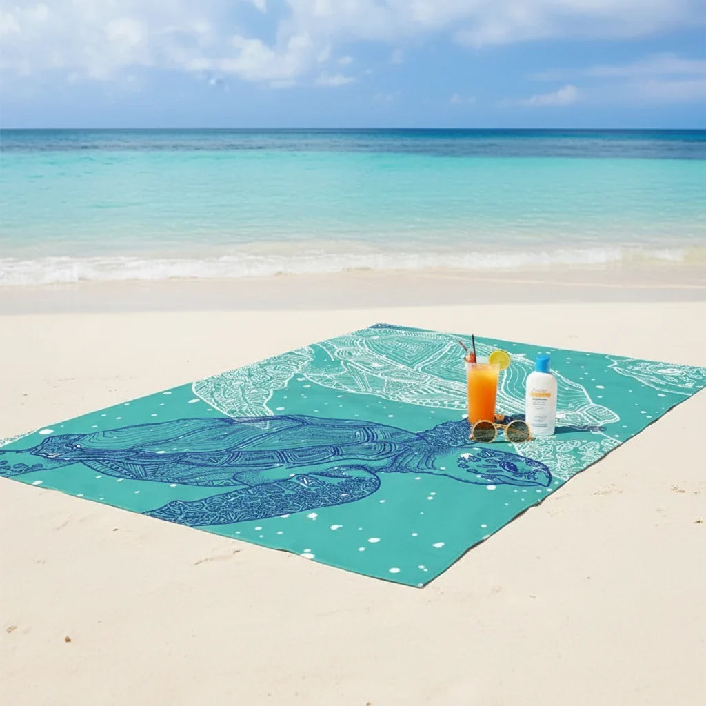 Beach Blanket Sandproof Quick-Dry Corner Loops