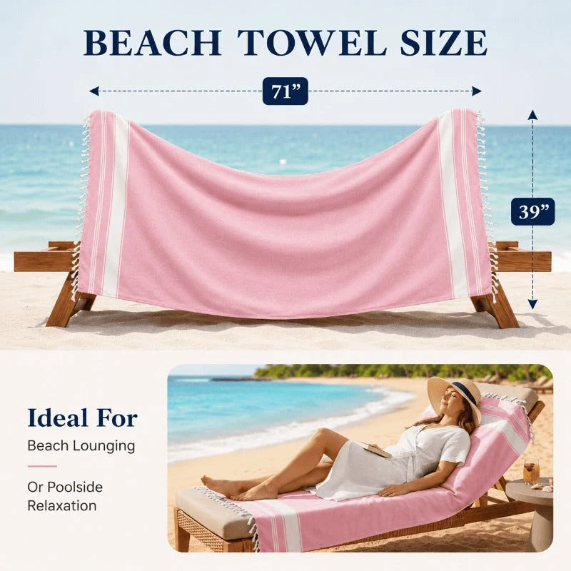Beach Towel Turkish Flat-Weave Sand-Resistant Quick-Drying