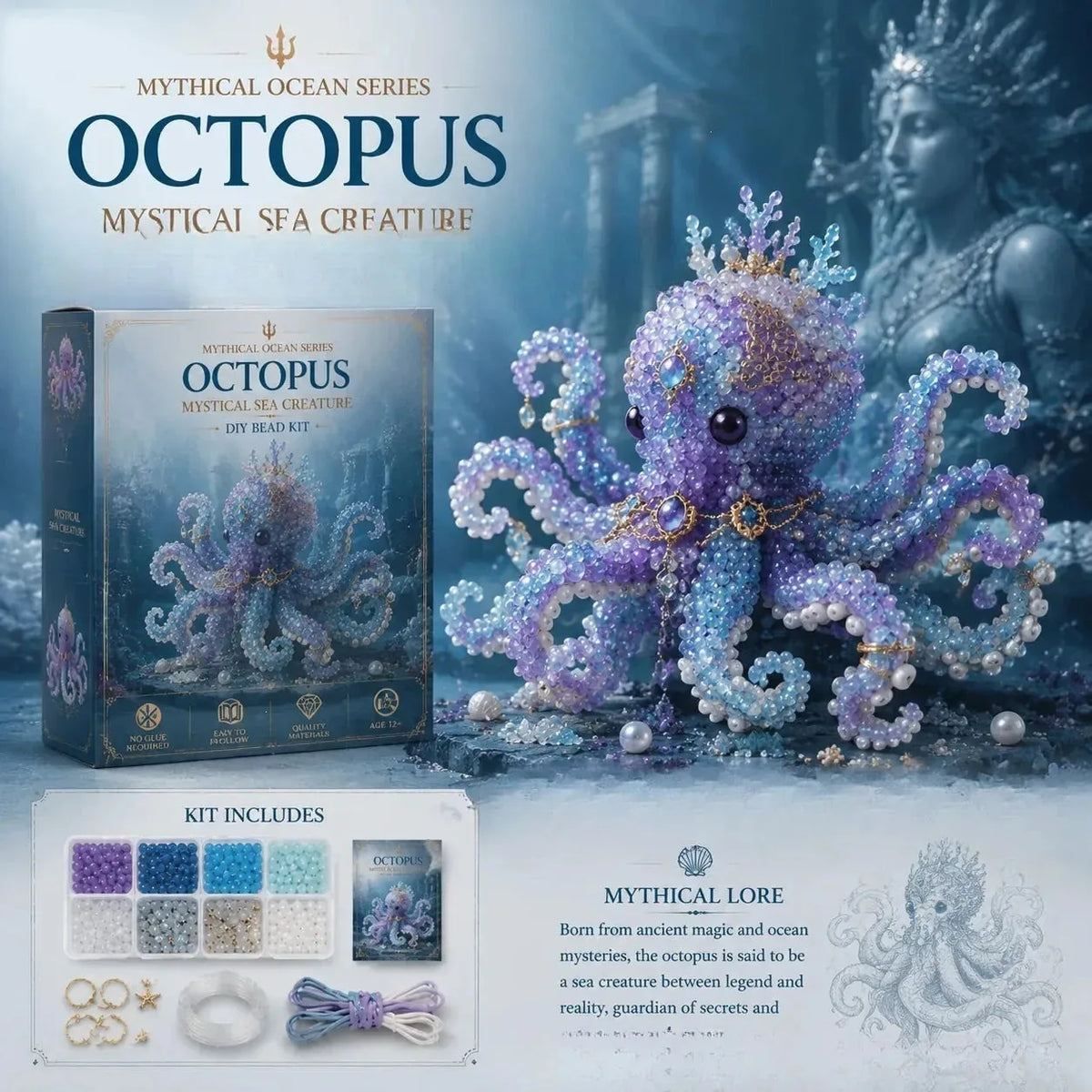 Bead Making Kit Ocean-Themed Glue-Free With Tools