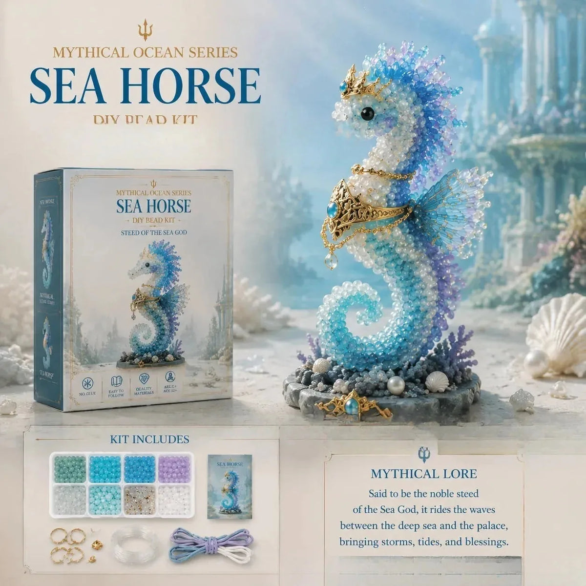 Bead Making Kit Ocean-Themed Glue-Free With Tools