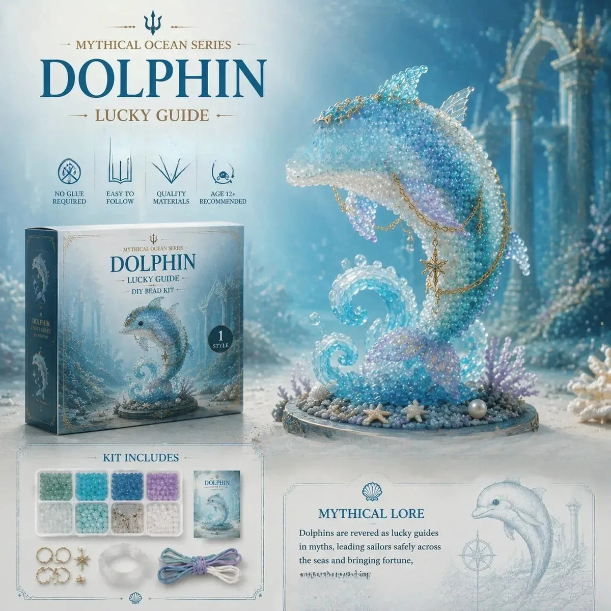 Bead Making Kit Ocean-Themed Glue-Free With Tools