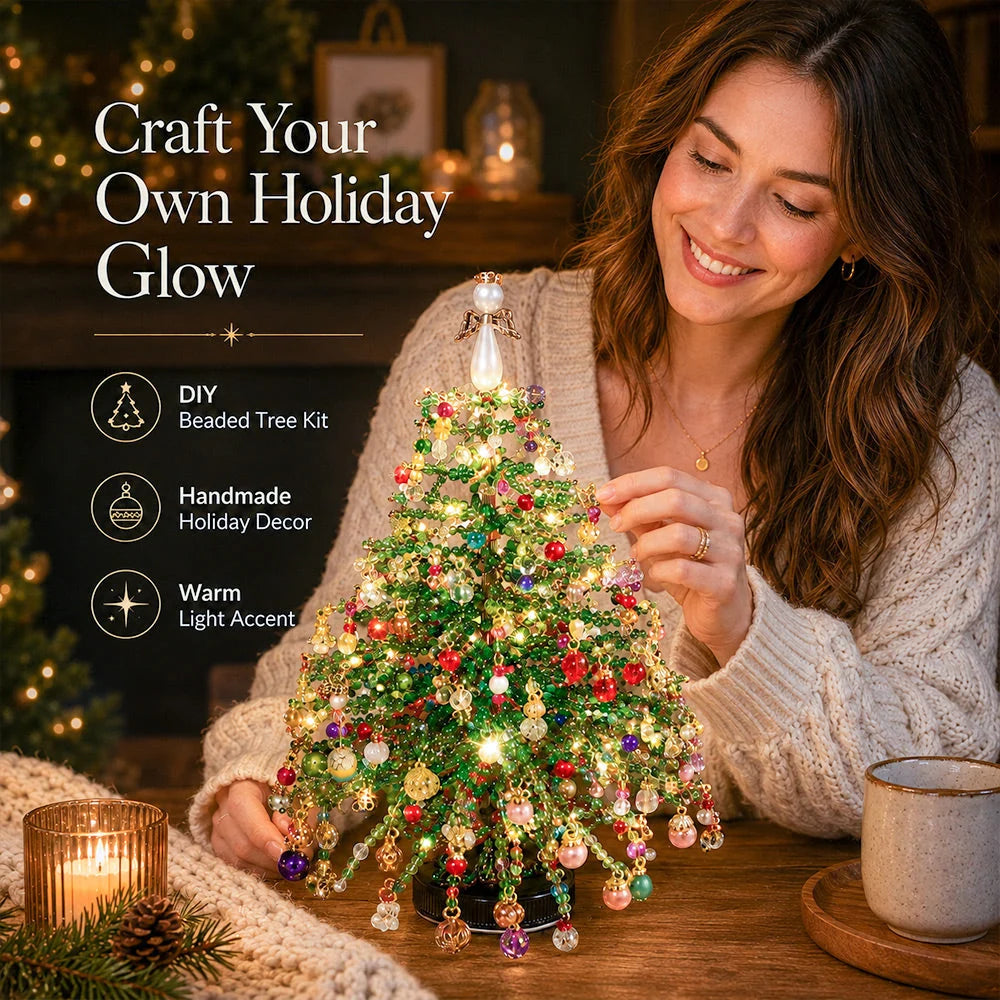 Beaded Tree Kit With Warm Light String