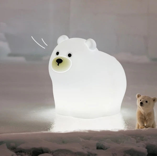 Bear Night Light Warm LED Soft Squeezable Shell