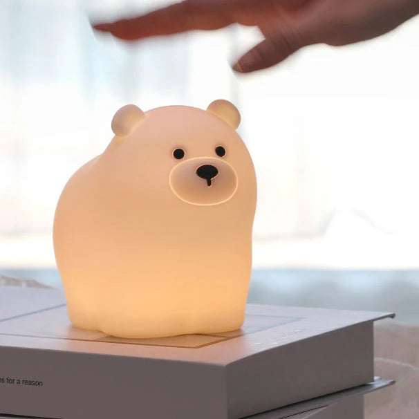 Bear Night Light Warm LED Soft Squeezable Shell