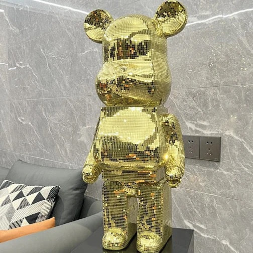 Bear Sculpture Mirrored Finish 31.5-Inch Tall