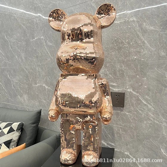 Bear Sculpture Mirrored Finish 31.5-Inch Tall