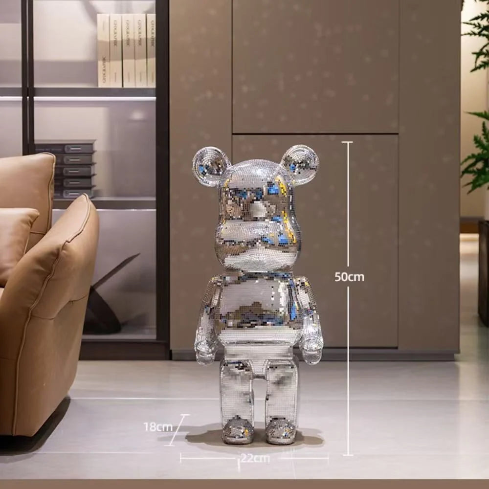 Bear Sculpture Mirrored Finish 31.5-Inch Tall