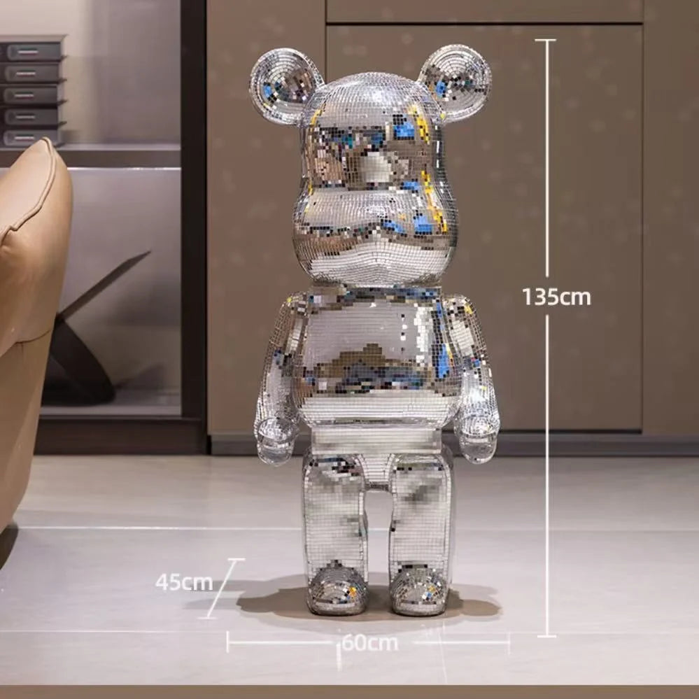 Bear Sculpture Mirrored Finish 31.5-Inch Tall