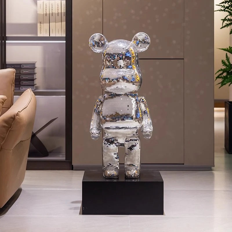 Bear Sculpture Mirrored Finish 31.5-Inch Tall