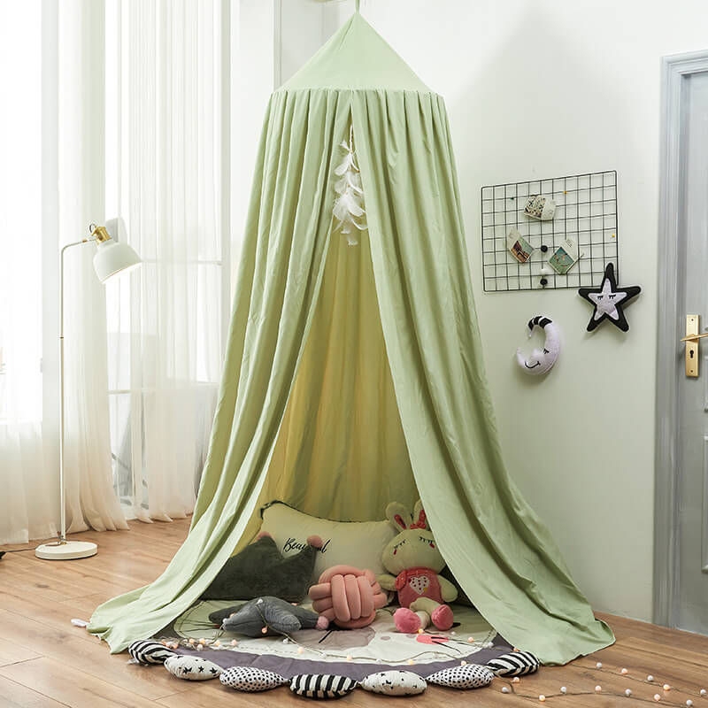 Bed Canopy Breathable Polyester-Cotton Blend Ceiling Mounting Kit Included