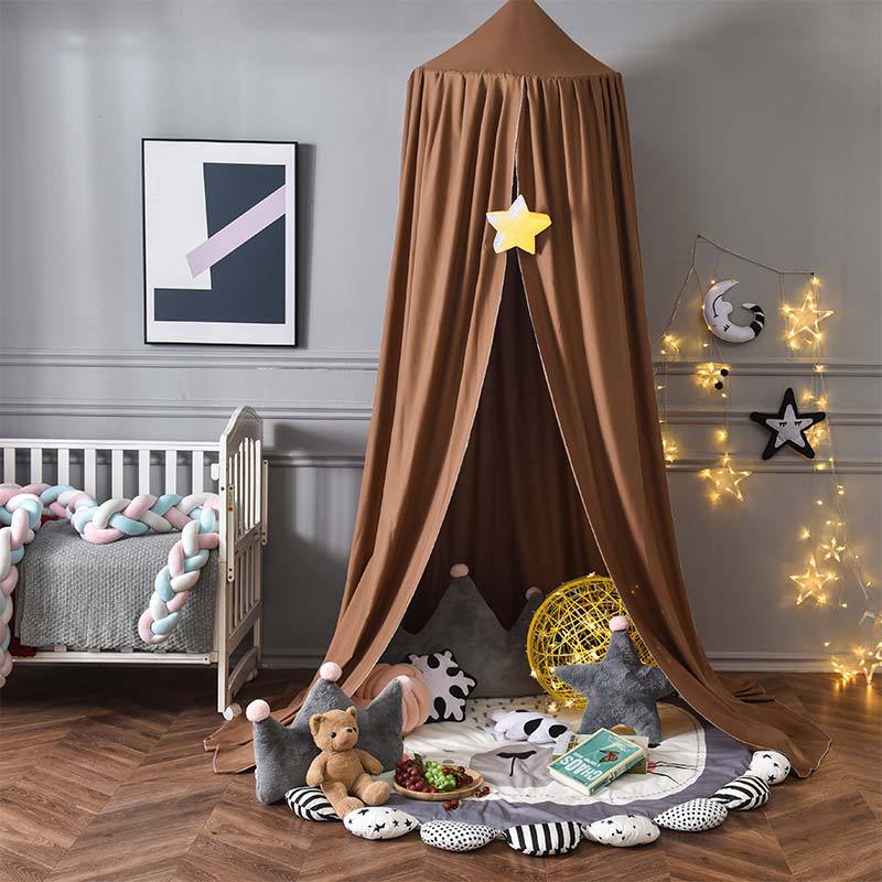 Bed Canopy Breathable Polyester-Cotton Blend Ceiling Mounting Kit Included