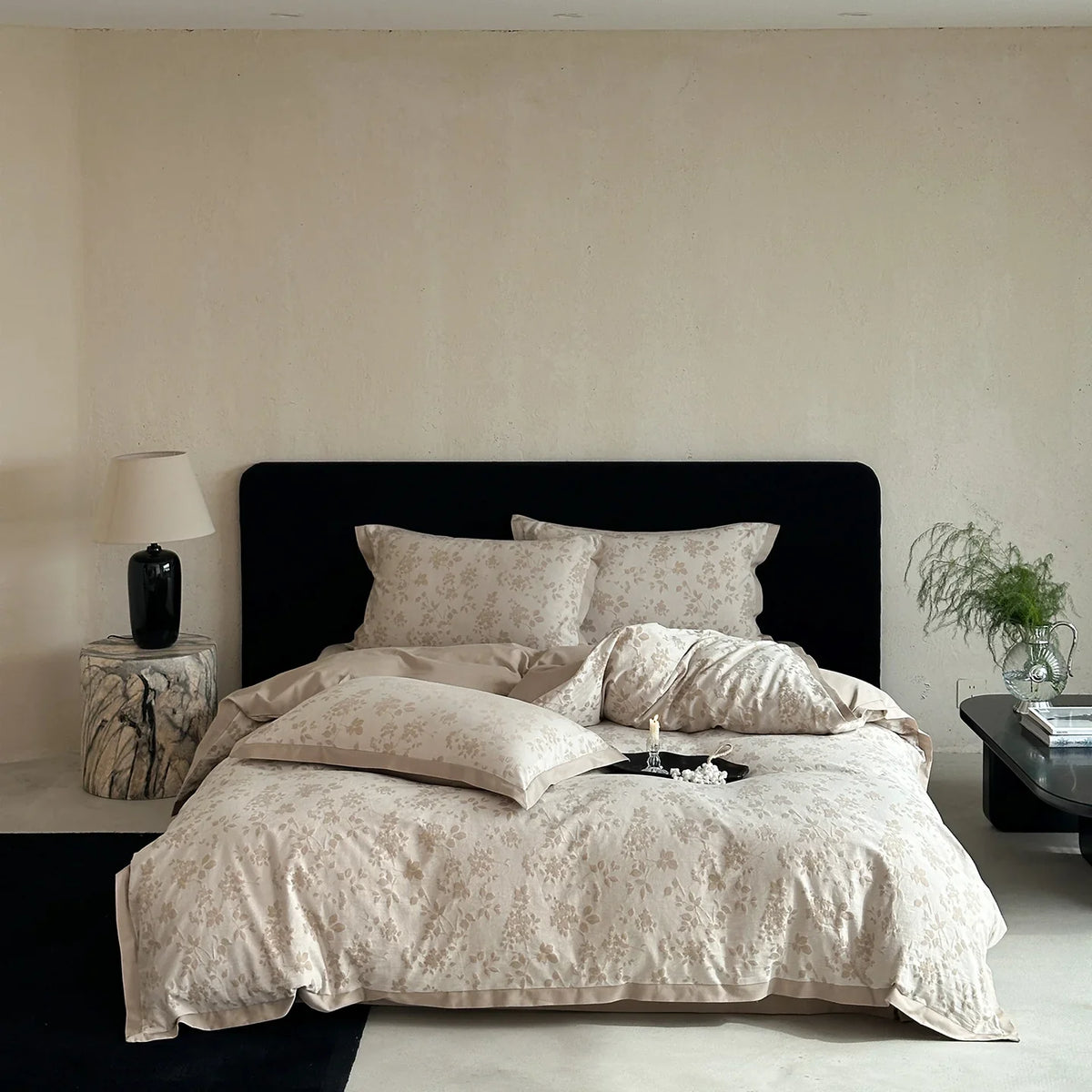 Bed Sheet Set 100% Cotton Jacquard Year-Round Comfort