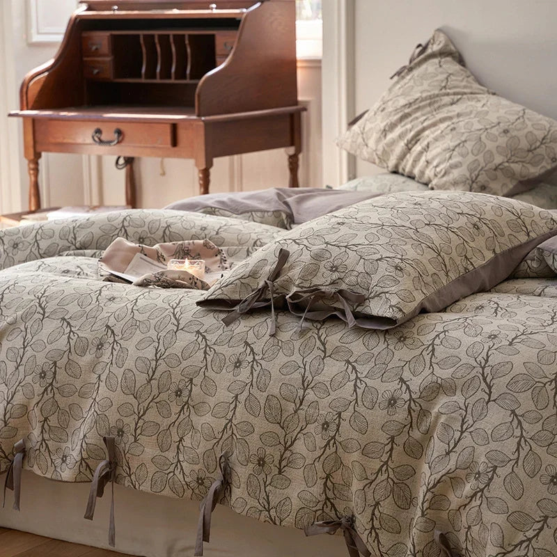 Bedding Set 100% Cotton Percale Floral Woven 4-Piece