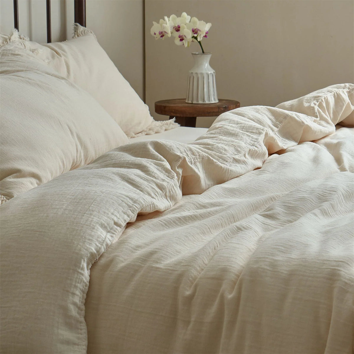 Bedding Set 100% Washed Linen Breathable & Moisture-Regulating 4-Piece