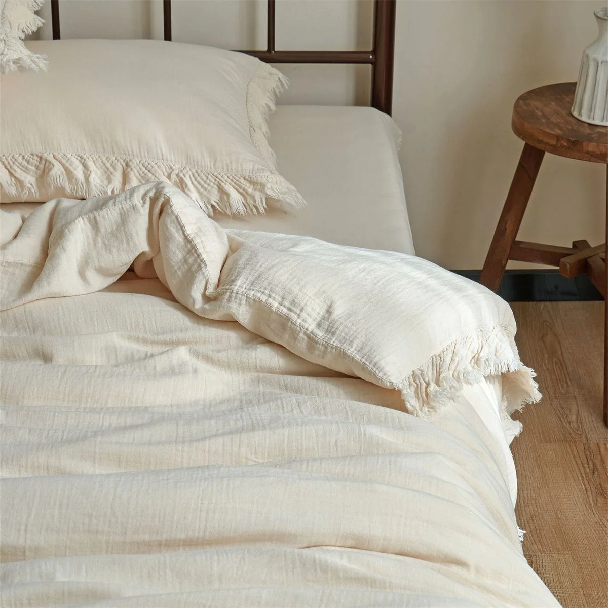 Bedding Set 100% Washed Linen Breathable & Moisture-Regulating 4-Piece