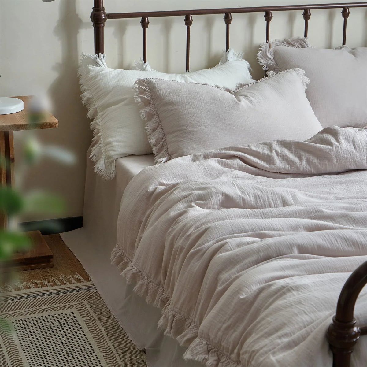 Bedding Set 100% Washed Linen Breathable & Moisture-Regulating 4-Piece