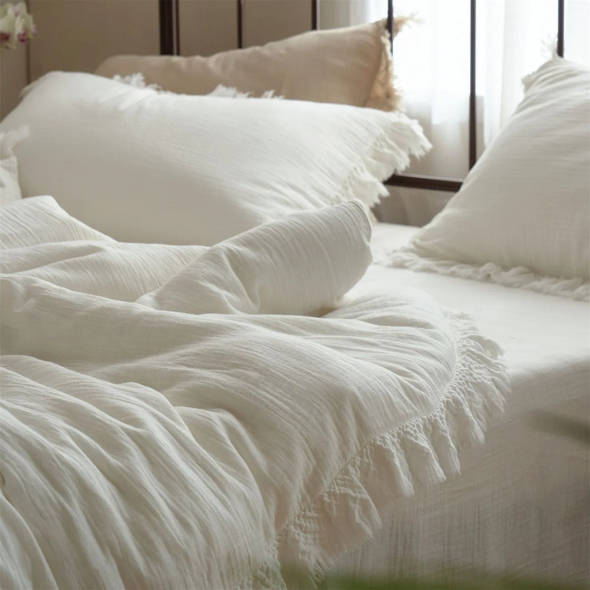 Bedding Set 100% Washed Linen Breathable & Moisture-Regulating 4-Piece