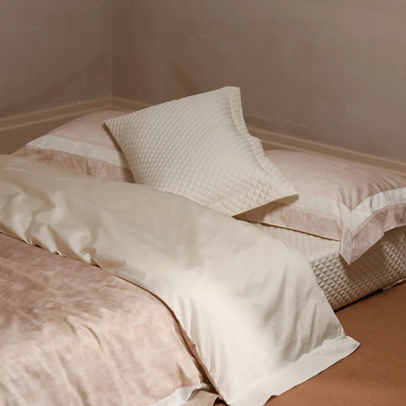 Bedding Set 4-Piece Cotton Percale Breathable Ruffle Trim