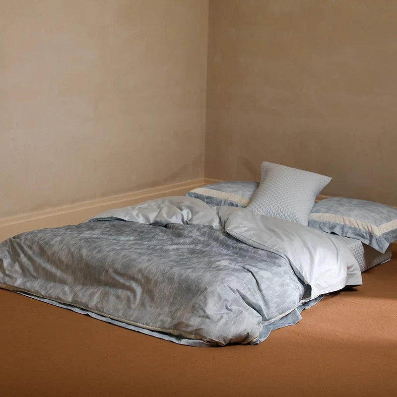 Bedding Set 4-Piece Cotton Percale Breathable Ruffle Trim