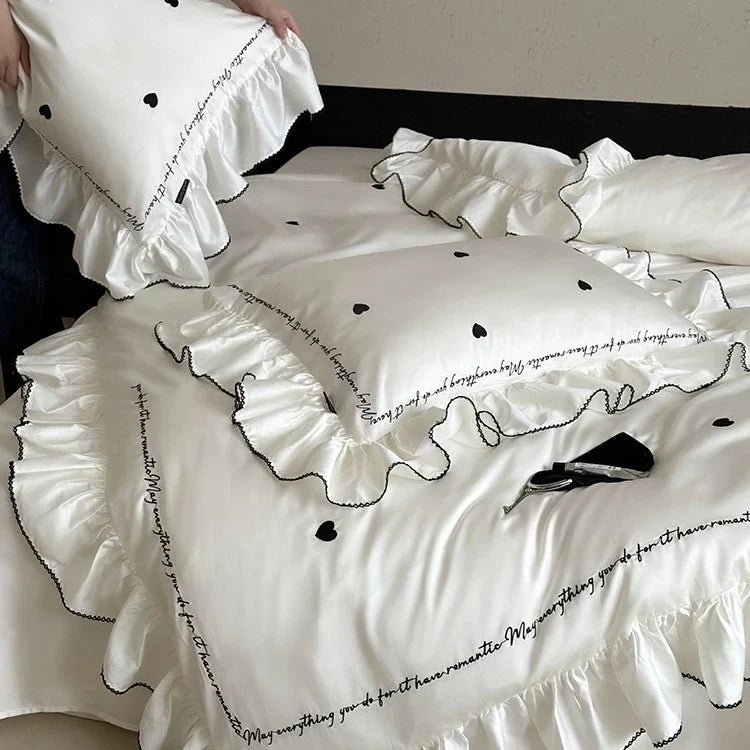Bedding Set 4-Piece Cotton Satin Temperature-Regulating