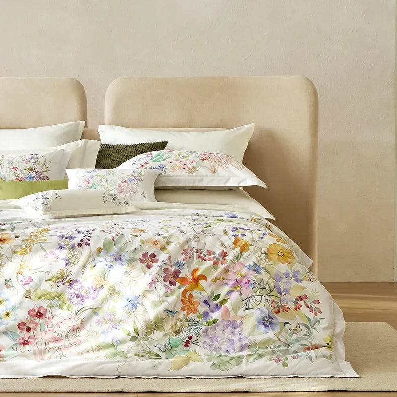 Bedding Set 4 Piece Long Staple Cotton French Floral