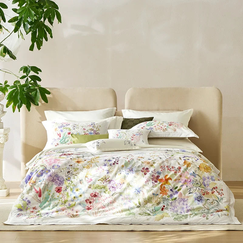 Bedding Set 4 Piece Long Staple Cotton French Floral