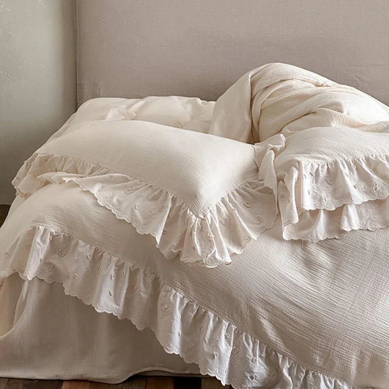 Bedding Set Breathable Cotton-Linen Integrated Bed Skirt