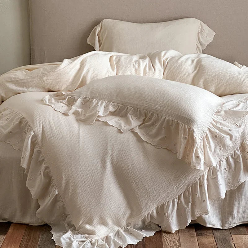 Bedding Set Breathable Cotton-Linen Integrated Bed Skirt