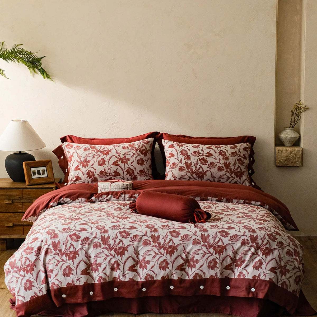 Bedding Set Breathable Cotton-Linen Woven Jacquard 4-Piece
