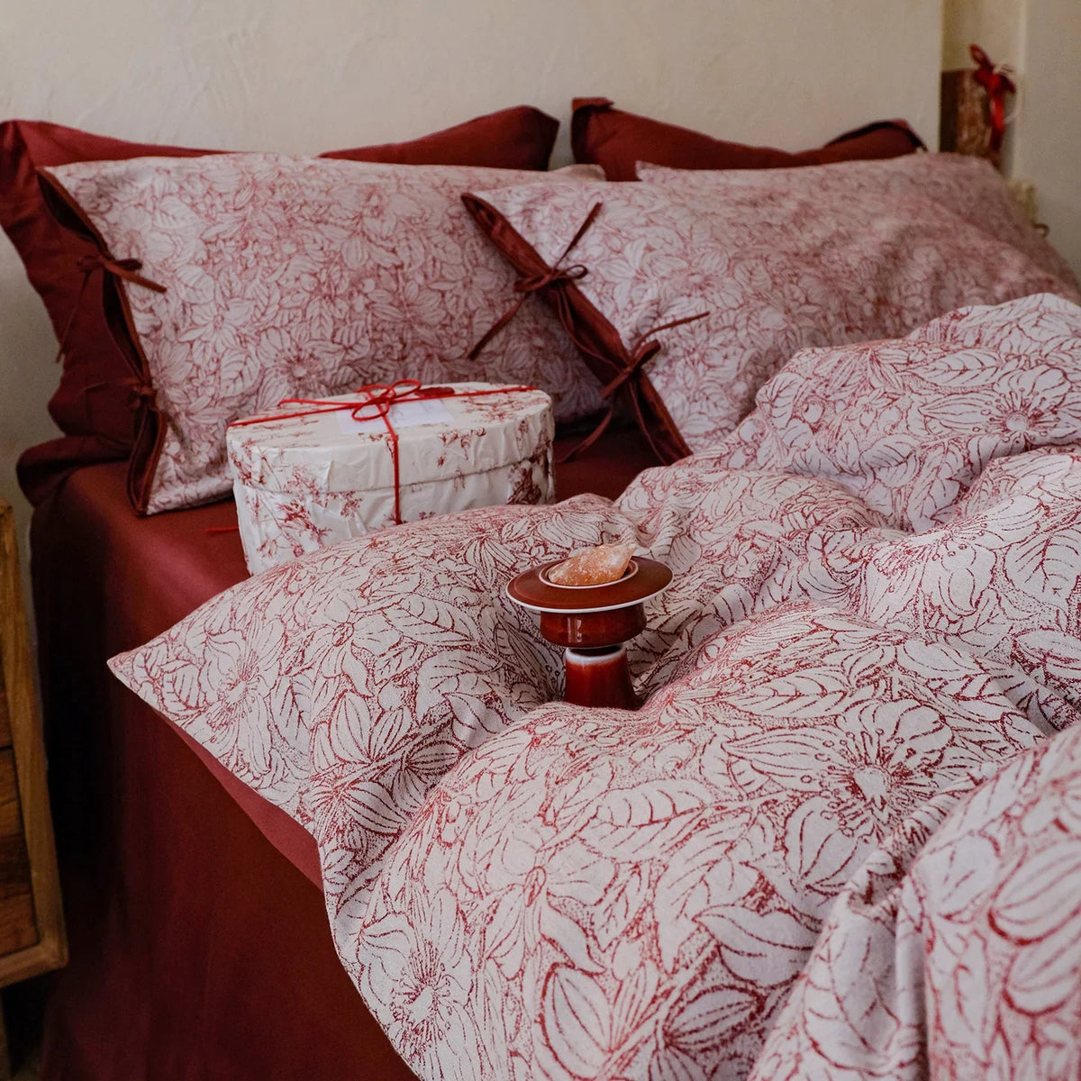 Bedding Set Breathable Cotton-Linen Woven Jacquard 4-Piece