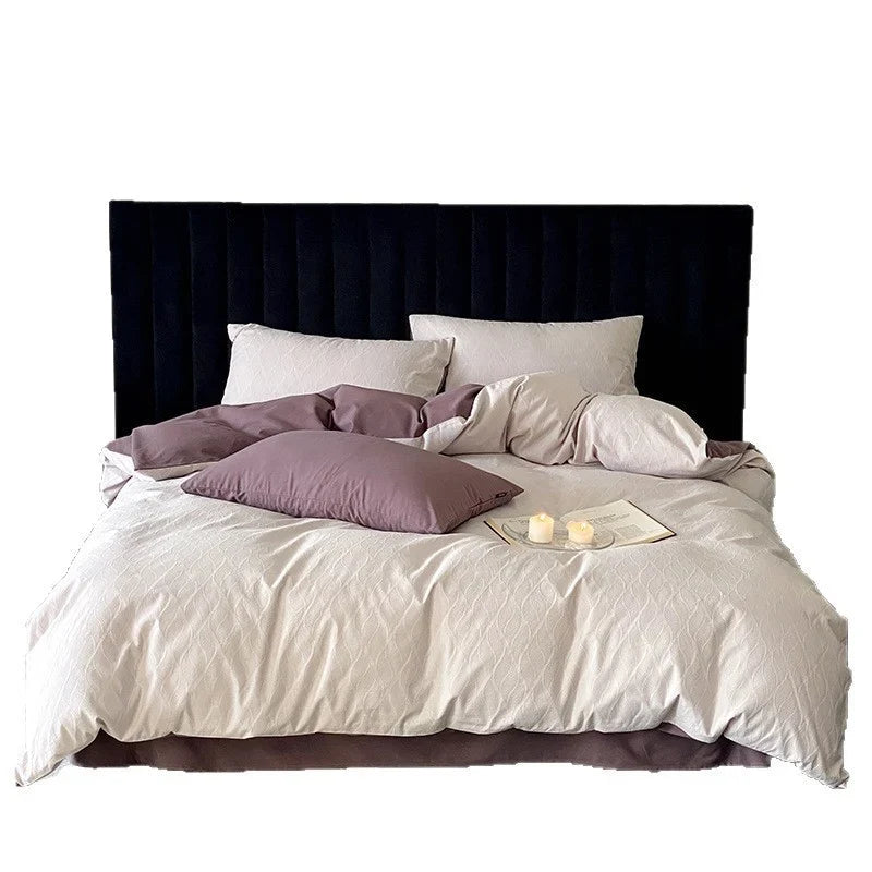 Bedding Set Breathable Cotton Percale Natural Crinkle