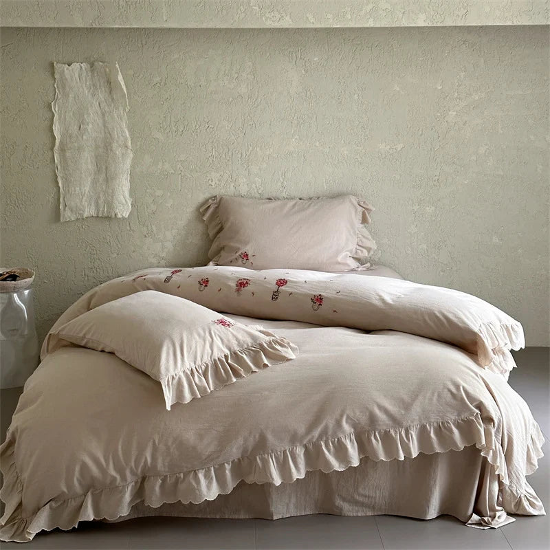 Bedding Set Breathable Cotton Satin Hotel Closure