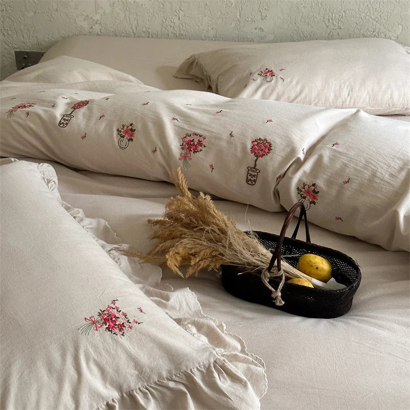 Bedding Set Breathable Cotton Satin Hotel Closure