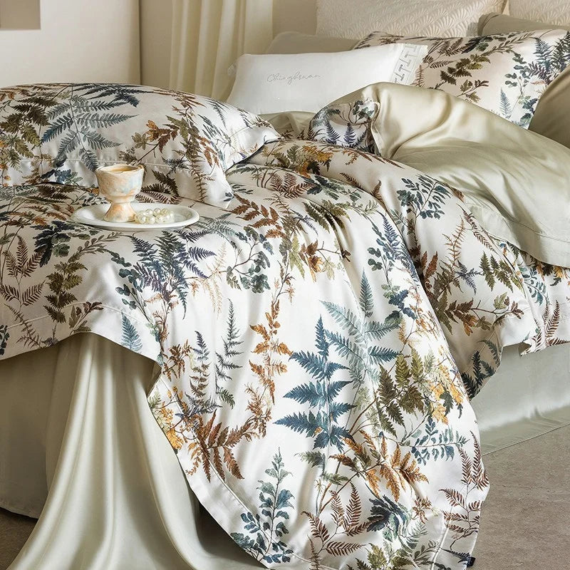 Bedding Set Cooling Lyocell 4-Piece Botanical Print