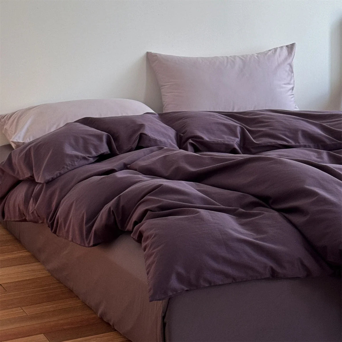 Bedding Set Cotton Blend Elastic Fitted & Zipper Duvet