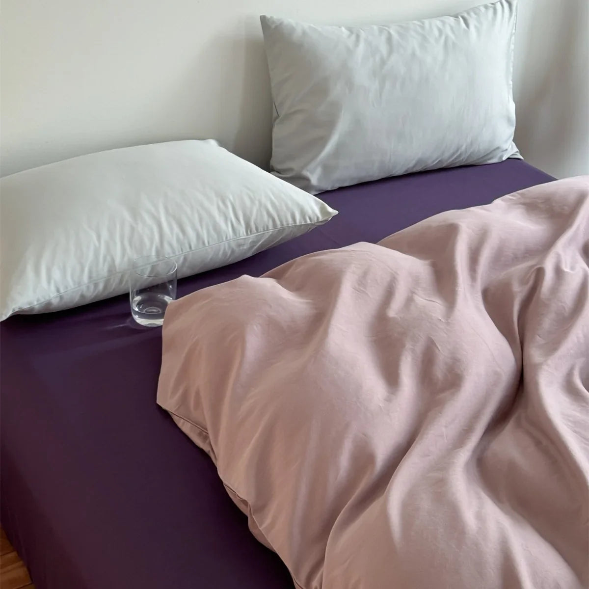 Bedding Set Cotton Blend Elastic Fitted & Zipper Duvet