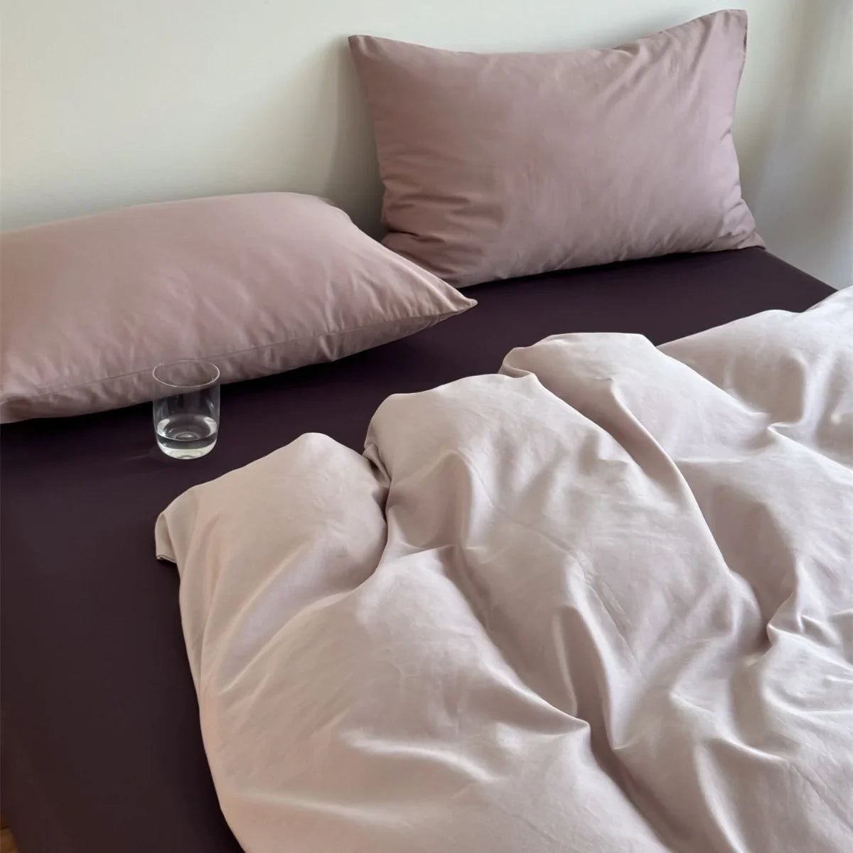 Bedding Set Cotton Blend Elastic Fitted & Zipper Duvet