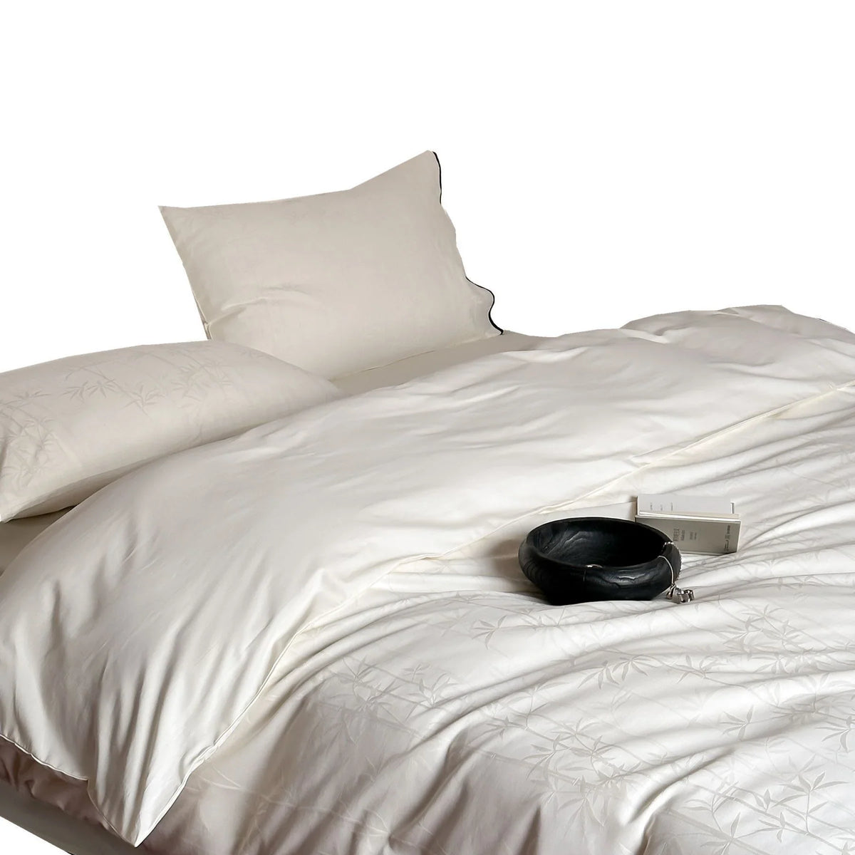 Bedding Set Cotton Satin Bamboo Jacquard 4-Piece Machine Washable