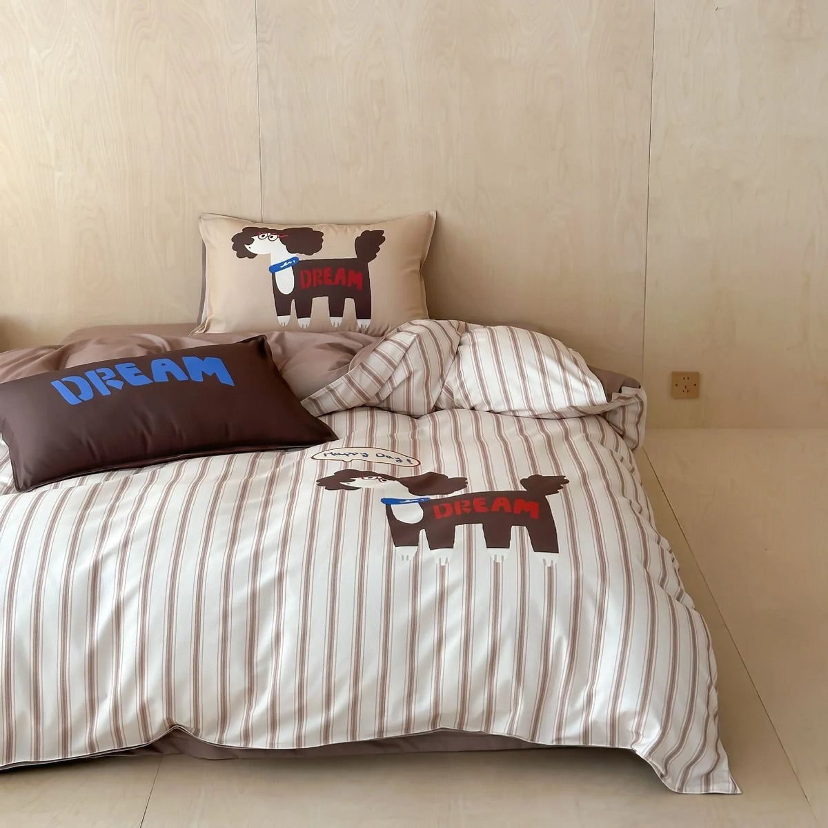Bedding Set Cotton Satin Embroidered Bow Machine Washable