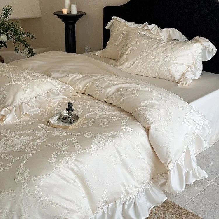 Bedding Set Cotton Satin Jacquard Floral Set of 4