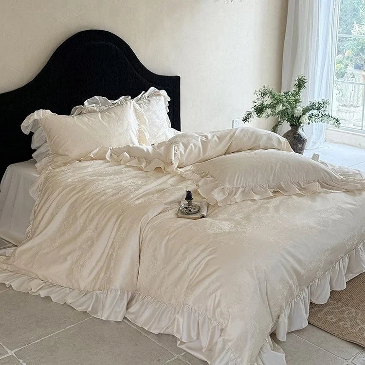 Bedding Set Cotton Satin Jacquard Floral Set of 4