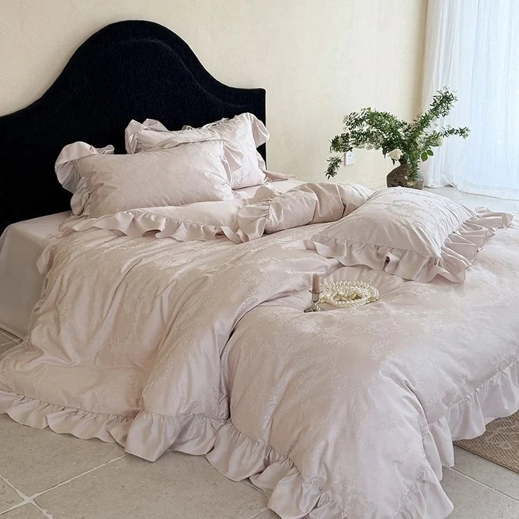 Bedding Set Cotton Satin Jacquard Floral Set of 4