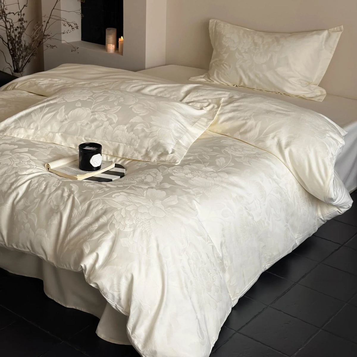 Bedding Set Cotton Satin Jacquard Zippered Pillowcases