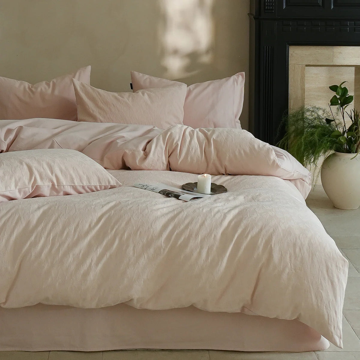 Bedding Set Cotton Satin Subtle Jacquard Machine Washable