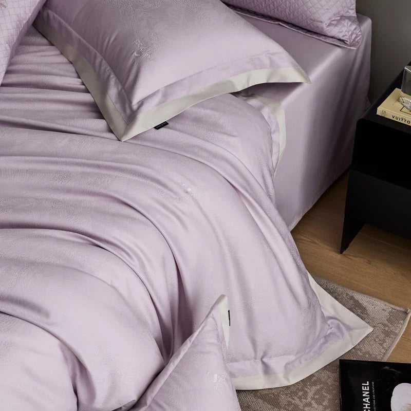 Bedding Set Fine Cotton Satin Jacquard Hotel-Style Closure